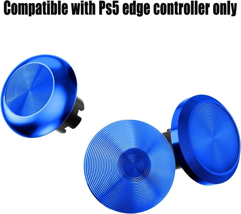 Ceozon Replacement Metal Thumbsticks for Ps5 Edge Controller 6 in 1 Swap Analog Joystick Thumb Grips Accessories (Blue) - Image 2